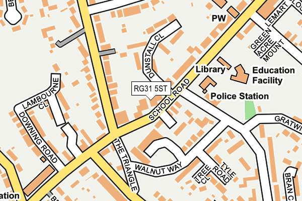 RG31 5ST map - OS OpenMap – Local (Ordnance Survey)