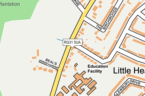 RG31 5UA map - OS OpenMap – Local (Ordnance Survey)