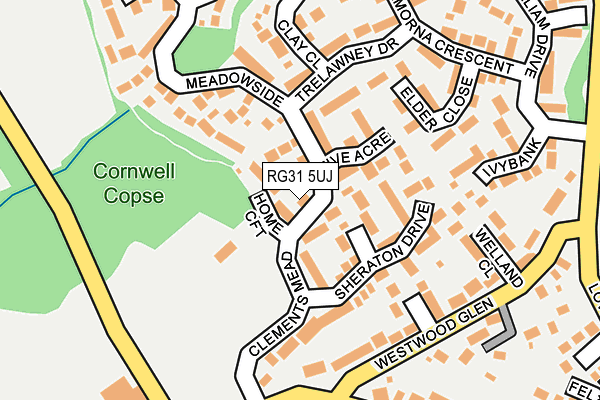 RG31 5UJ map - OS OpenMap – Local (Ordnance Survey)