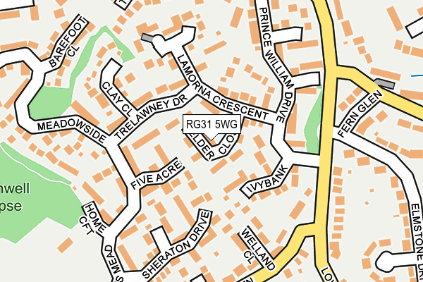 RG31 5WG map - OS OpenMap – Local (Ordnance Survey)