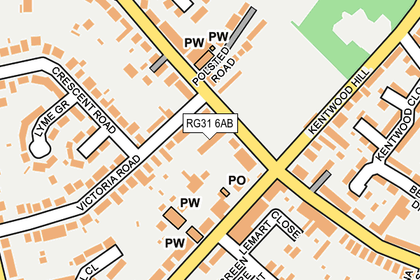 RG31 6AB map - OS OpenMap – Local (Ordnance Survey)