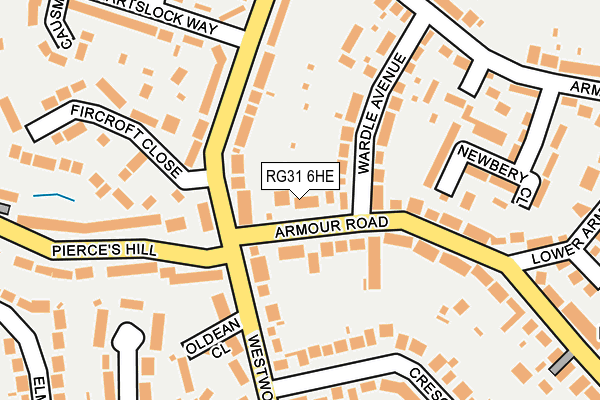 RG31 6HE map - OS OpenMap – Local (Ordnance Survey)