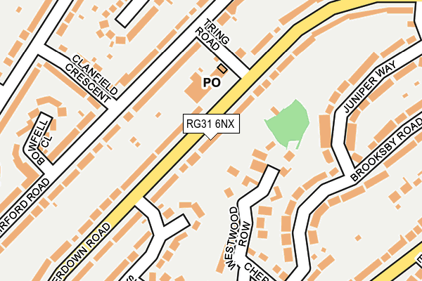 RG31 6NX map - OS OpenMap – Local (Ordnance Survey)
