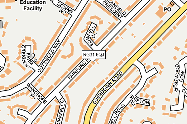 RG31 6QJ map - OS OpenMap – Local (Ordnance Survey)