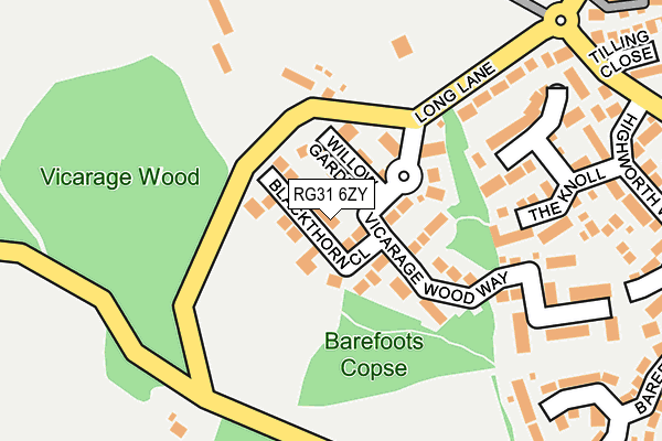 RG31 6ZY map - OS OpenMap – Local (Ordnance Survey)