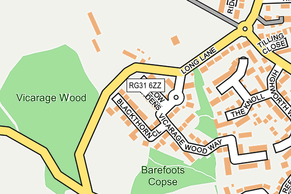 RG31 6ZZ map - OS OpenMap – Local (Ordnance Survey)