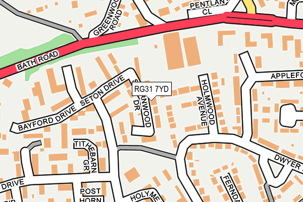 RG31 7YD map - OS OpenMap – Local (Ordnance Survey)
