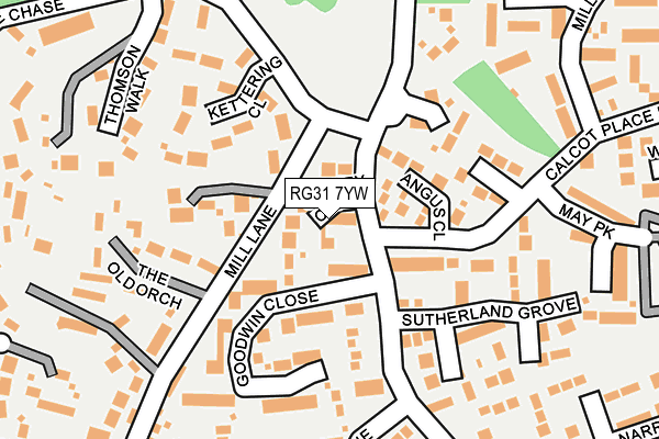 RG31 7YW map - OS OpenMap – Local (Ordnance Survey)