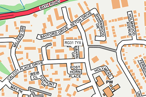 RG31 7YX map - OS OpenMap – Local (Ordnance Survey)