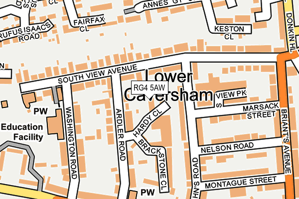 RG4 5AW map - OS OpenMap – Local (Ordnance Survey)