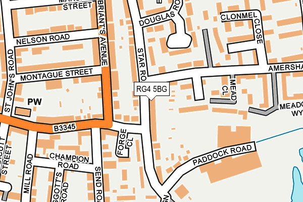 RG4 5BG map - OS OpenMap – Local (Ordnance Survey)