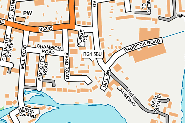 RG4 5BU map - OS OpenMap – Local (Ordnance Survey)