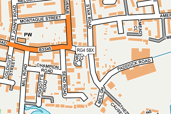 RG4 5BX map - OS OpenMap – Local (Ordnance Survey)
