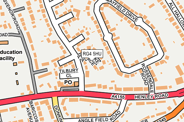 RG4 5HU map - OS OpenMap – Local (Ordnance Survey)