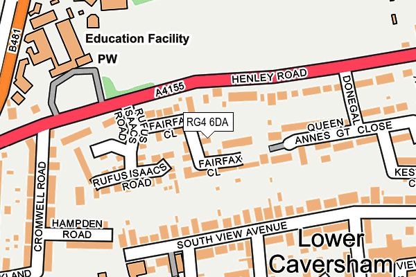 Map of FAIRFAX CLOSE (CAVERSHAM) RESIDENTS LIMITED at local scale
