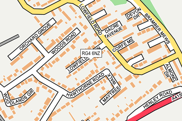 RG4 6NZ map - OS OpenMap – Local (Ordnance Survey)