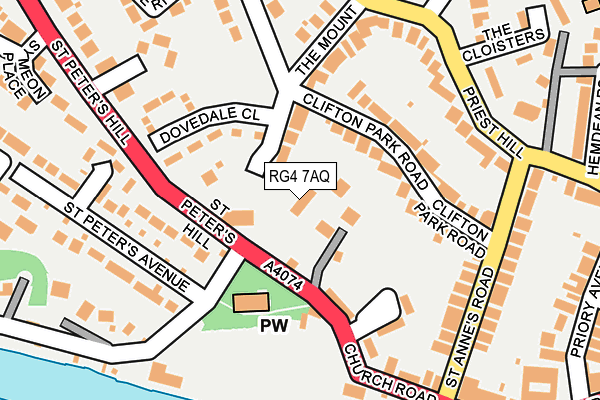 RG4 7AQ map - OS OpenMap – Local (Ordnance Survey)