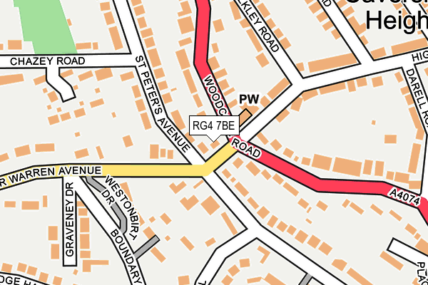 RG4 7BE map - OS OpenMap – Local (Ordnance Survey)