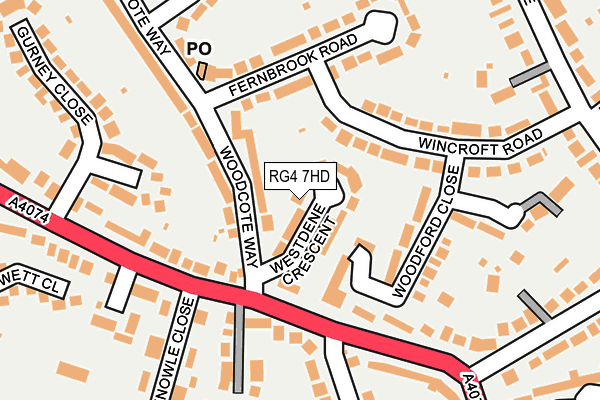 RG4 7HD map - OS OpenMap – Local (Ordnance Survey)