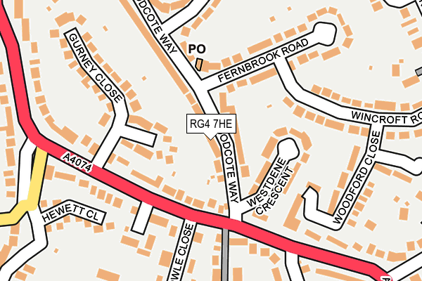 RG4 7HE map - OS OpenMap – Local (Ordnance Survey)