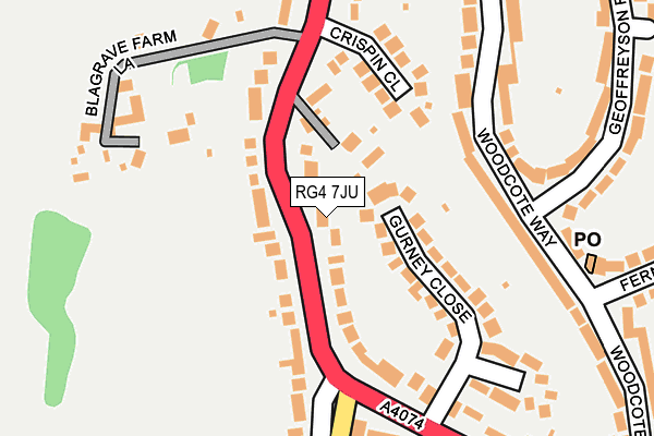 RG4 7JU map - OS OpenMap – Local (Ordnance Survey)