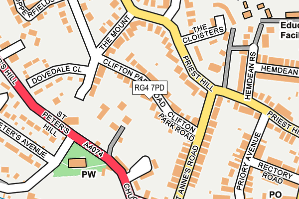 RG4 7PD map - OS OpenMap – Local (Ordnance Survey)