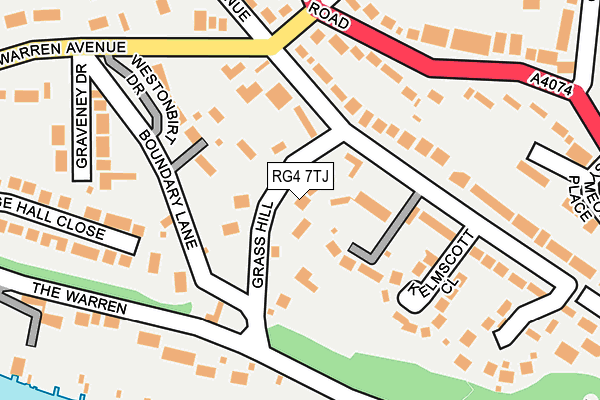 RG4 7TJ map - OS OpenMap – Local (Ordnance Survey)