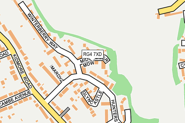 RG4 7XD map - OS OpenMap – Local (Ordnance Survey)