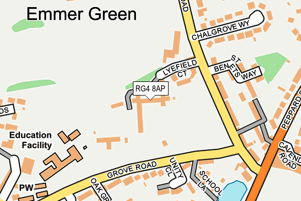 RG4 8AP map - OS OpenMap – Local (Ordnance Survey)