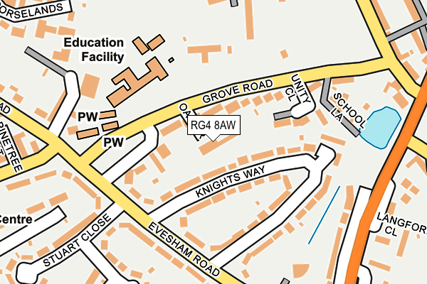 RG4 8AW map - OS OpenMap – Local (Ordnance Survey)