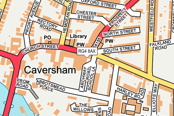 Map of CAVERSHAM SOLICITORS LIMITED at local scale