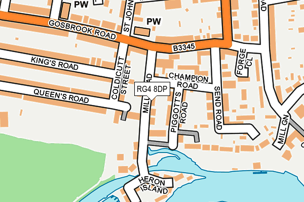 Map of MILL ROAD GARAGE LTD at local scale