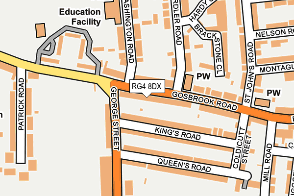 RG4 8DX map - OS OpenMap – Local (Ordnance Survey)