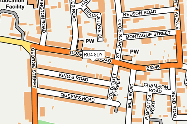 RG4 8DY map - OS OpenMap – Local (Ordnance Survey)