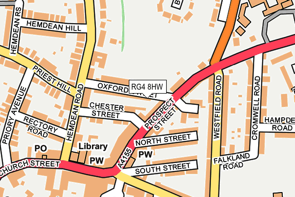 RG4 8HW map - OS OpenMap – Local (Ordnance Survey)