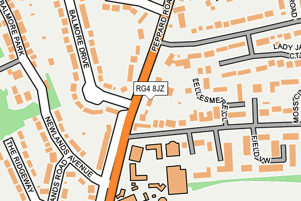 RG4 8JZ map - OS OpenMap – Local (Ordnance Survey)