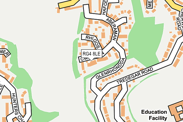 RG4 8LE map - OS OpenMap – Local (Ordnance Survey)