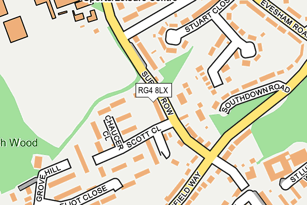 RG4 8LX map - OS OpenMap – Local (Ordnance Survey)