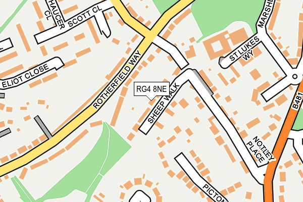 RG4 8NE map - OS OpenMap – Local (Ordnance Survey)