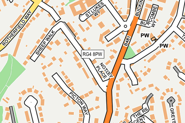 RG4 8PW map - OS OpenMap – Local (Ordnance Survey)