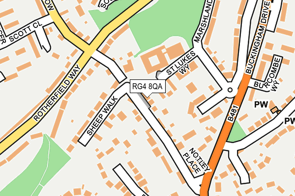 RG4 8QA map - OS OpenMap – Local (Ordnance Survey)