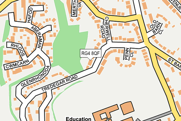 RG4 8QF map - OS OpenMap – Local (Ordnance Survey)