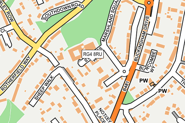 RG4 8RU map - OS OpenMap – Local (Ordnance Survey)