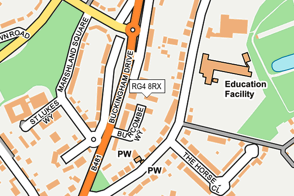RG4 8RX map - OS OpenMap – Local (Ordnance Survey)
