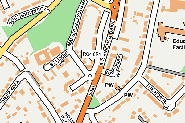 RG4 8RY map - OS OpenMap – Local (Ordnance Survey)