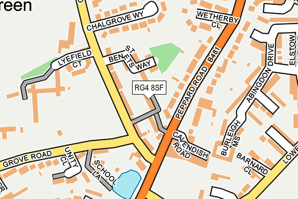 RG4 8SF map - OS OpenMap – Local (Ordnance Survey)