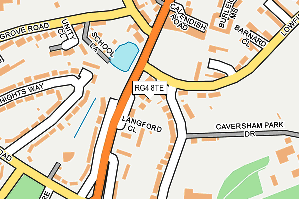 RG4 8TE map - OS OpenMap – Local (Ordnance Survey)