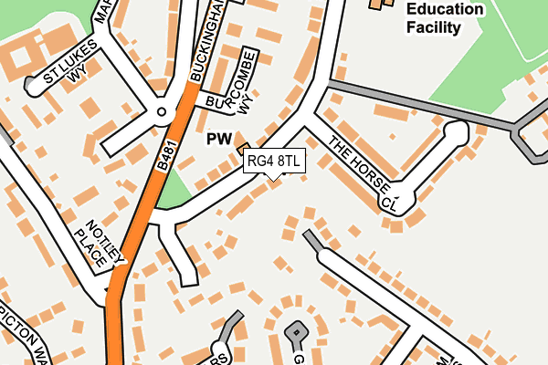 RG4 8TL map - OS OpenMap – Local (Ordnance Survey)