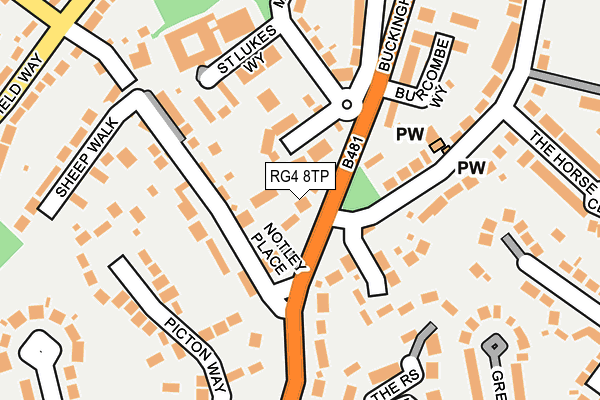 RG4 8TP map - OS OpenMap – Local (Ordnance Survey)