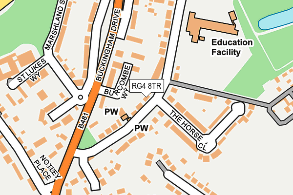 RG4 8TR map - OS OpenMap – Local (Ordnance Survey)